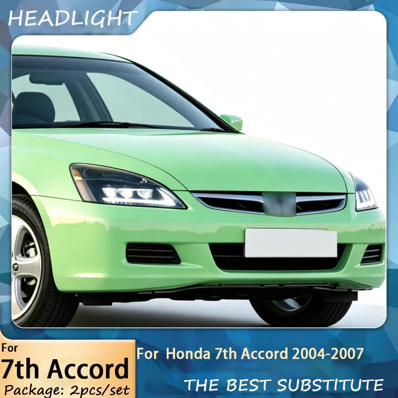 HeadLights For Honda 7th Generation 2004-2007 Accord  LED Projetor Headlamp Daytime Running Light Automotive Accessories