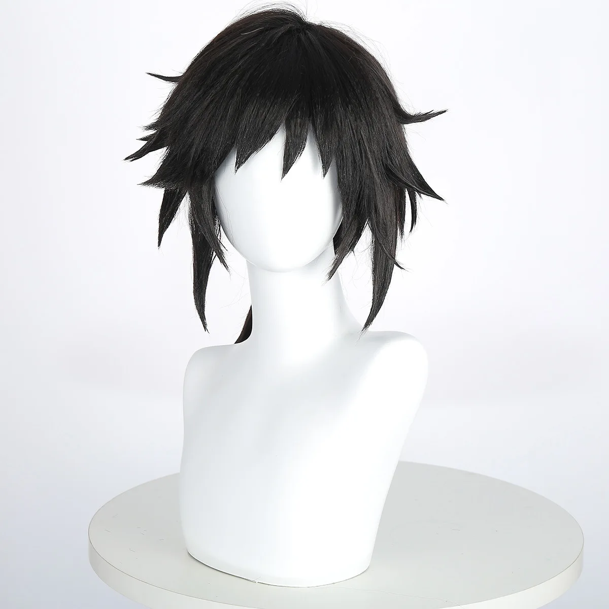 Giyuu Tomioka Perücke Anime Dämon Slayer Kimetsu Keine Yaiba Cosplay Kostüm Schwarz Cosplay Perücke für Männer Schwarz Haar für Halloween