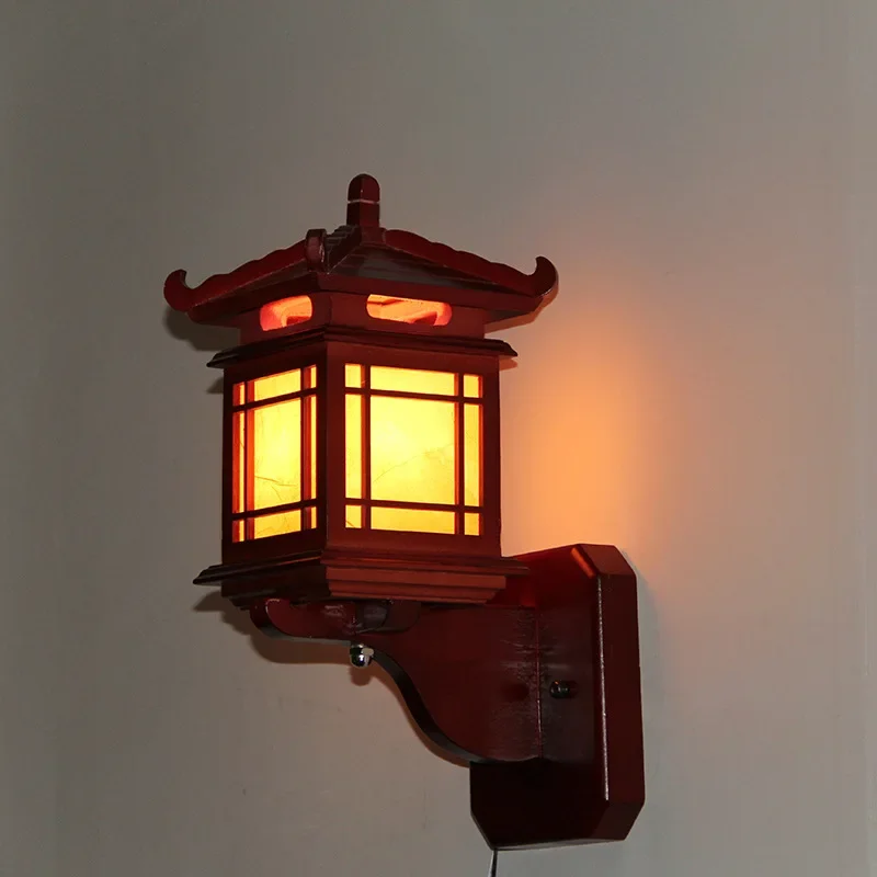 

Antique chinese retro wood wall lamp sconce light e27 restaurant hotel bedroom wall sconce vintage light fixture art deco ZM1110