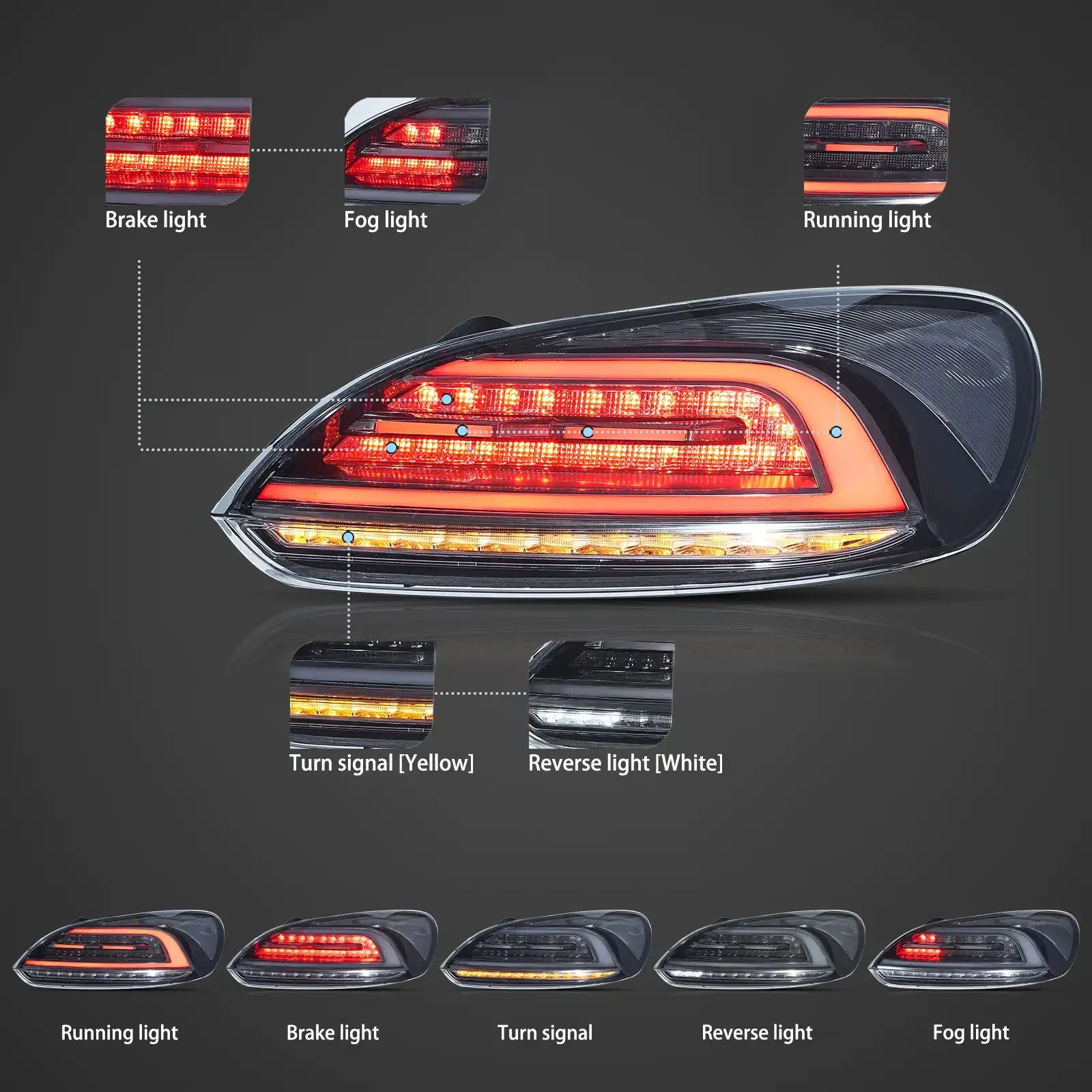LED TaiLight For Volkswagen Scirocco 2009-14 Tail Lamp Car Styling DRL Signal Projector Lens Auto Accessories Rear Tail light