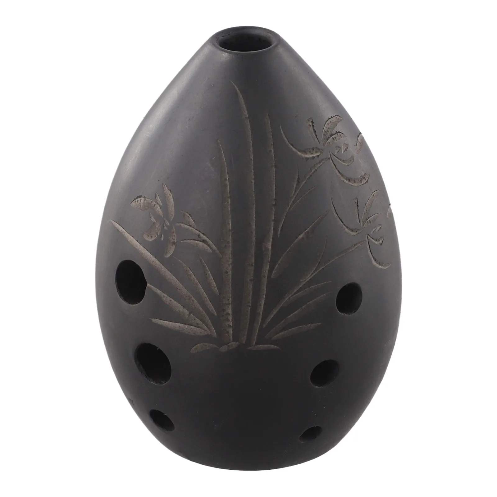 Ocarina prática 8 buracos ocarina 8 buracos 9x6x6cm embalagem de papelão preto artesanato requintado experimentando música tradicional