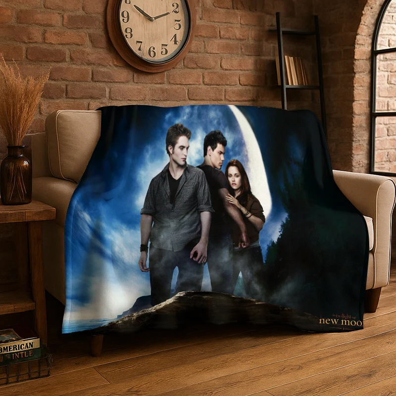 Classic Twilight Saga Edward Bella Flannel Blanket Soft Warm Throw Blanket for Bedroom Living Room Bed Travel Camping Picnic