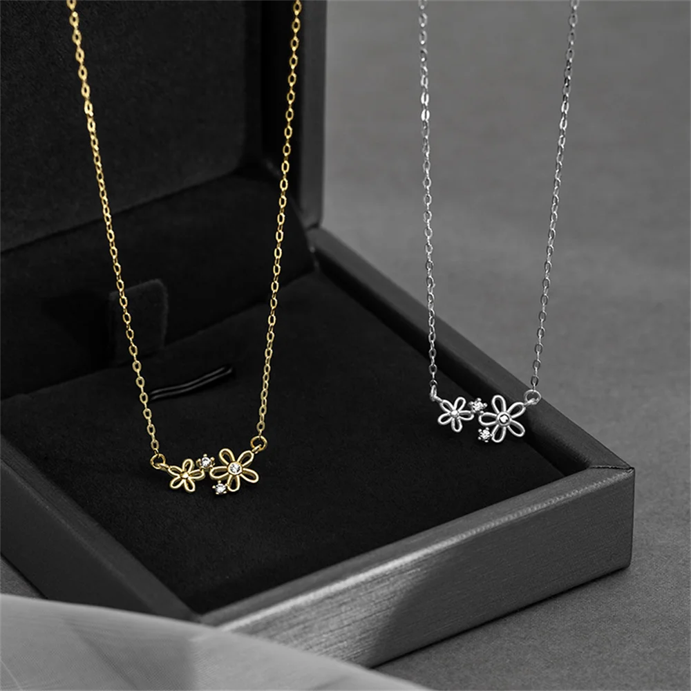 

Корейское серебряное женское ожерелье S925, одинарный циркон, нишевая минималистичная крутая цепочка на ключицу