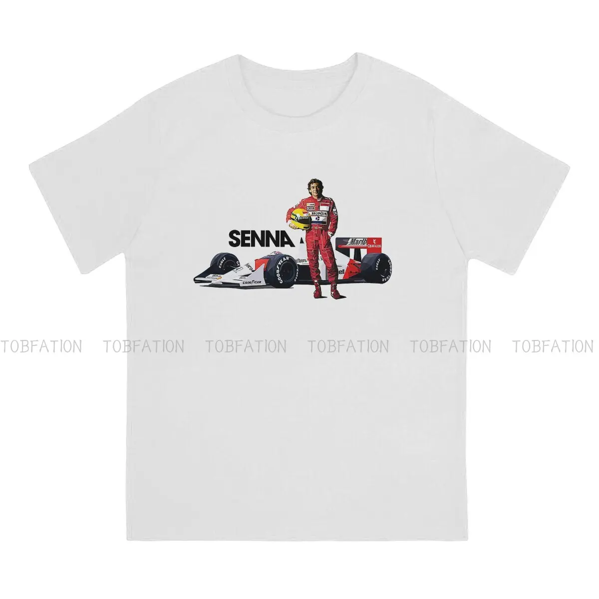 Ayrton Senna F1 Race Raer TShirt for Men Sennaaa  Basic Casual Tee T Shirt Novelty New Design Fluffy