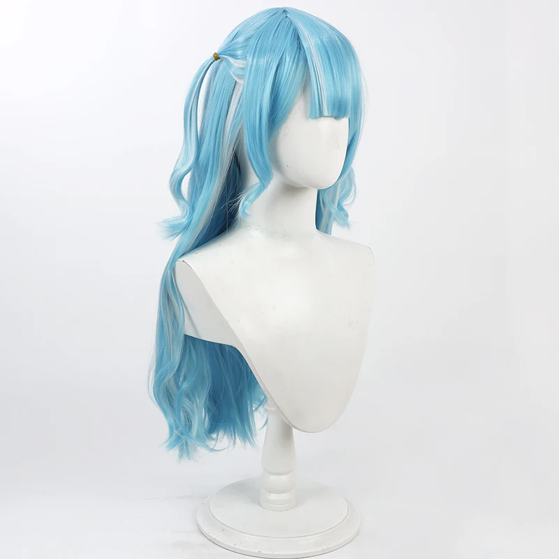VTuber Hakuharaimu Cos 코스프레 가발 할로윈 카니발 파티 소품 합성 머리 내열성 섬유 + 가발 모자
