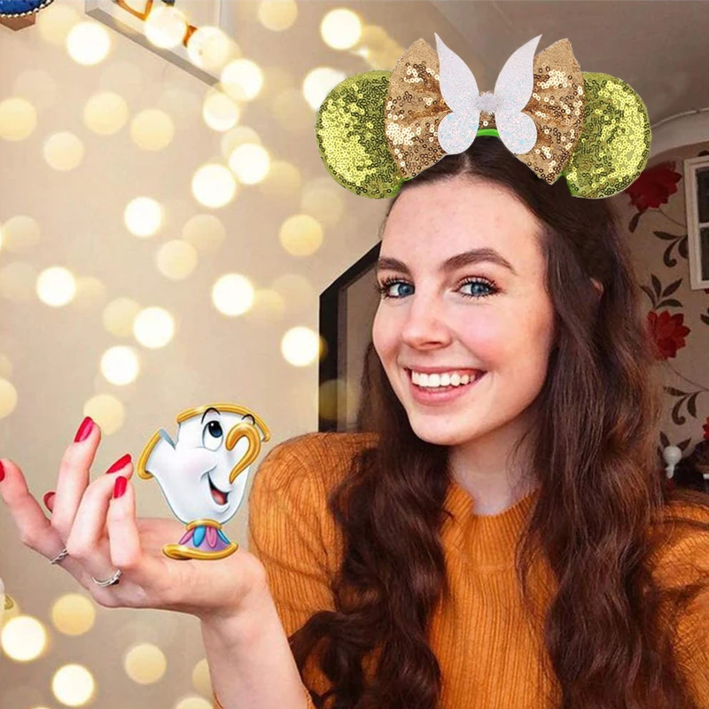 Cartoon Tinker Bell Ohren-Haarband für Erwachsene, Mausohren-Haarbänder, Baby-Mädchen-Kopfbedeckung, Damen-Schleifen-Haaraccessoires, Kinder-Geschenke – Detail 8