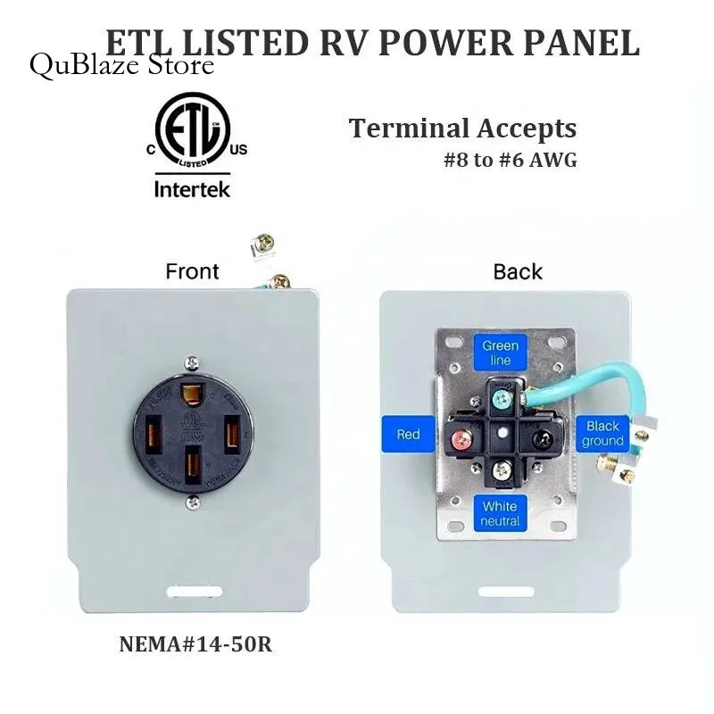 50A Nema 14-50R BOX Panel Wadah RV 50Amp Kotak Stopkontak RV/EV