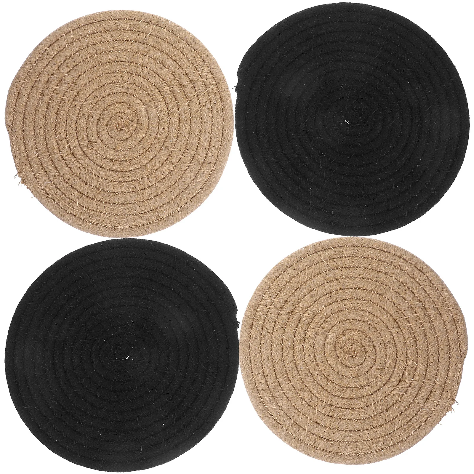 

4Pcs Cotton Trivets for Hot Dishes Woven Pot Protectors Set Non-Slip Heat-Resistant Placemats Woven Potholder