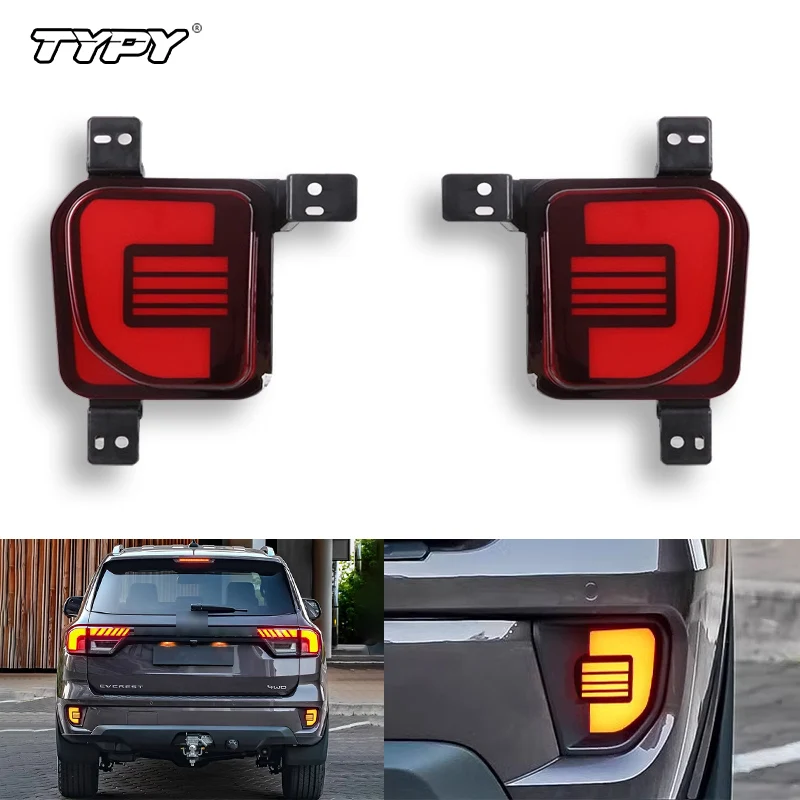 

TYPY 2 шт. светодиодный отражатель для Ford Everest Endeavour 2022 2023 бампер задний противотуманный фонарь стоп-сигнал указатель поворота
