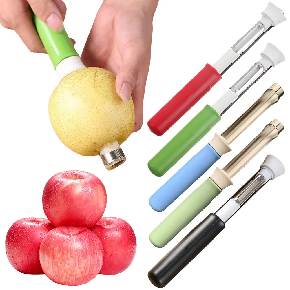 2 in 1 Apple Core Remover Telescopic Stainless Steel Fruit Corer Apple Coring Tool Apple Seed Remover Kitchen Gadgets Tool