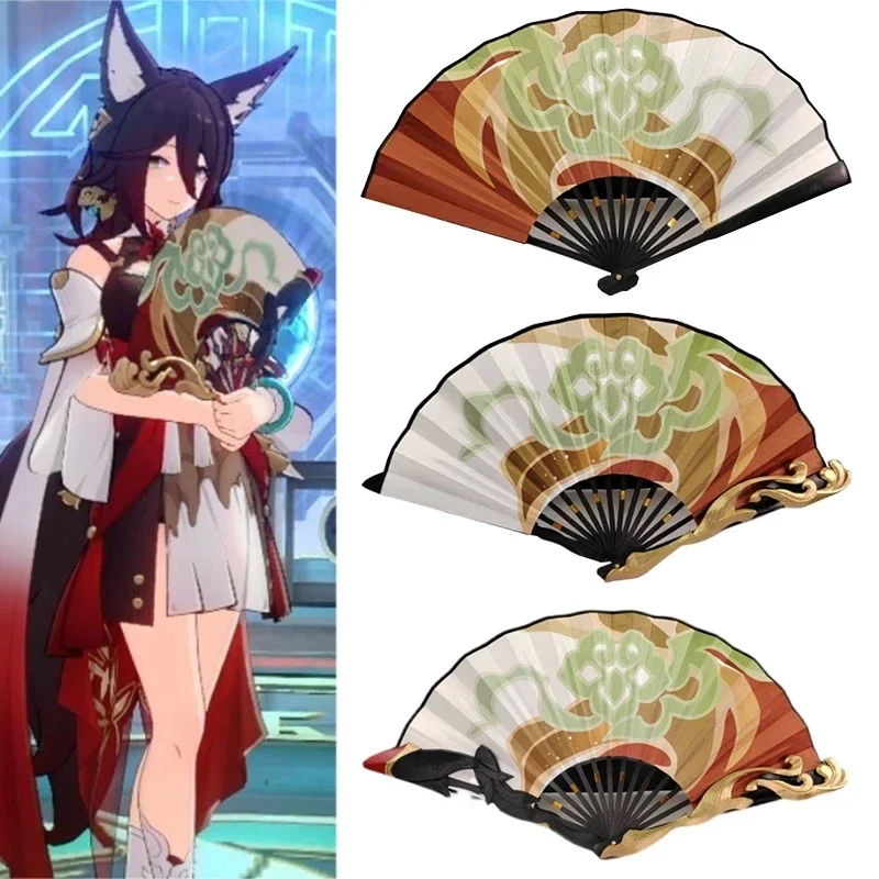 Game Honkai: Star Rai Tingyun Cosplay Props Three Style Handheld Folded Fans Anime Uniform Outfit Props Halloween Carnival Party