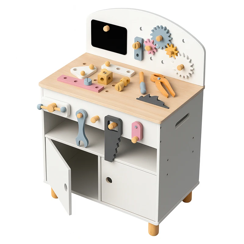 Childhood Educational Tool Table Interactive Busy Board Workbench Wooden Toys Manufacturer for Family & Kindergarten