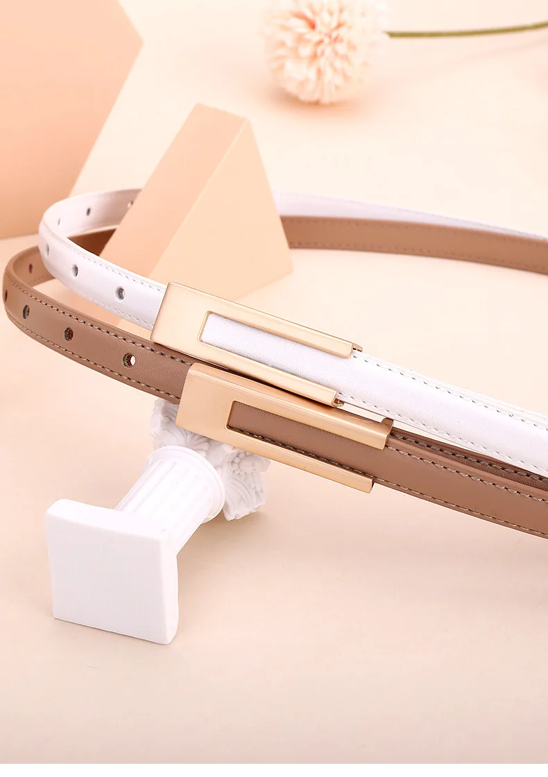 Damen Mode-Gürtel aus Rindsleder; Dünner Taillengürtel; Vielseitige Dekoration; Schlankmachender Accessoire für Kleider; Anzug-Accessoire; Gürtel für Frauen – Detail 7