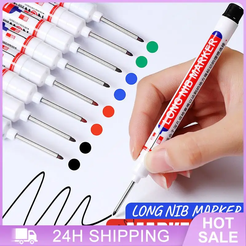 Marker Pen Multipurpose Quick Drying Long Head Marker Waterproof Xylene-free Gel Pen Stationery School Supplies