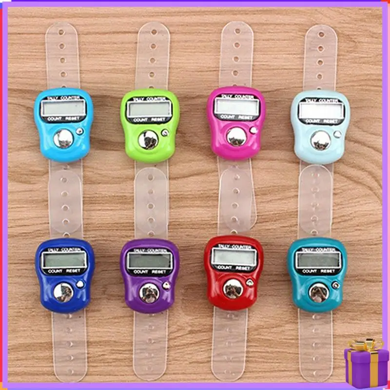 Advanced-LCD Electronic Finger Hand Ring Knitting Row Tally Counter Pedometer Digital Hand Tally Counter Random Color