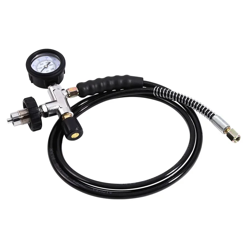 Diving Compressor Fill Service High Pressure Filling Station with M16*1.5 or 7/16-20UNF Refill Valve with High Pressure Hose