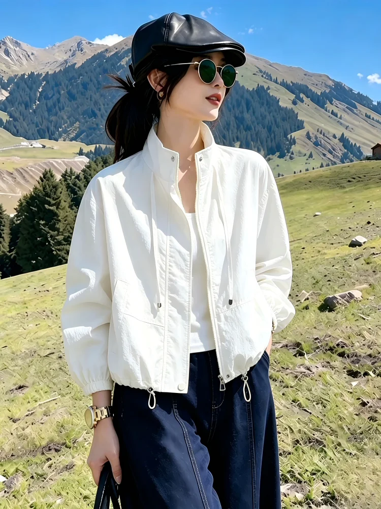 Yellow Goose Lightweight Casual Short Jacket Sun Protection Workwear for Small Stature Versatile Spring Summer Top