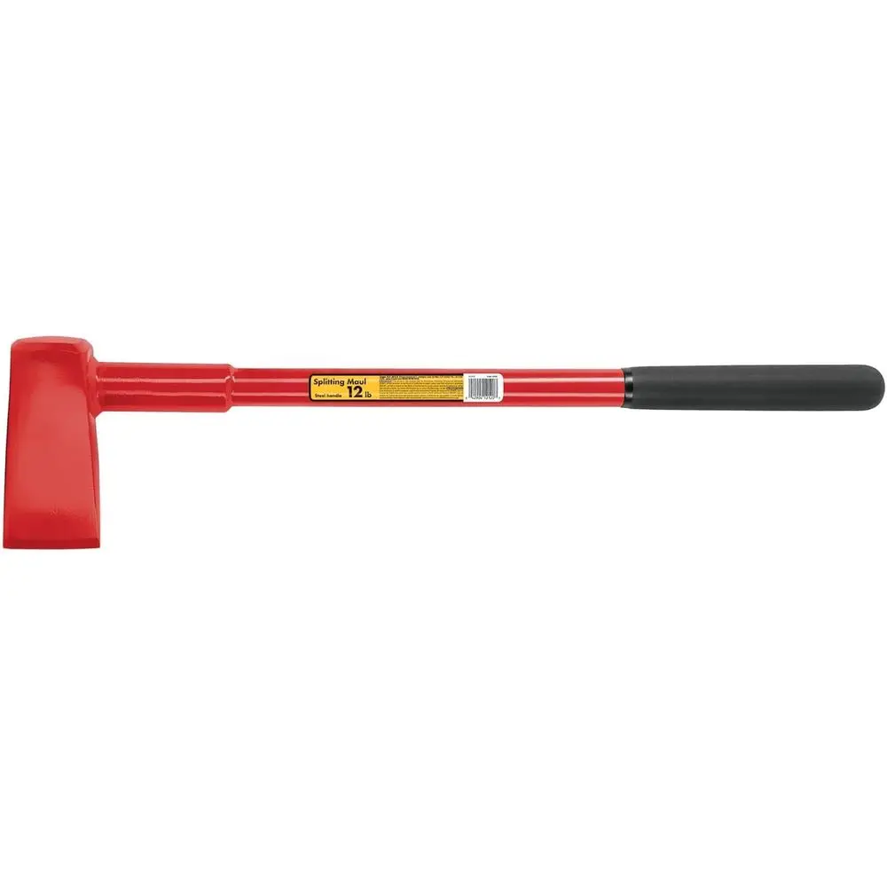 

12 lb Heavy-Duty Log Splitting Maul with 27-Inch Steel Handle and 9-Inch Cushion Grip