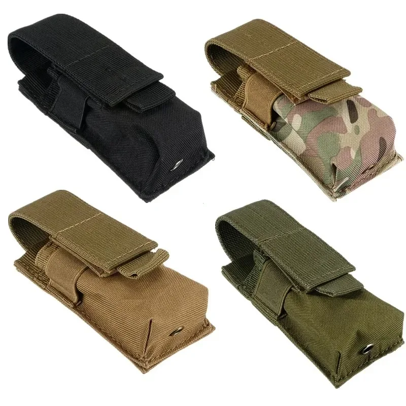 전술 몰리 플래시라이트 파우치, 토치 홀더, 탄창 싱글 매그 백, 나이프 홀스터, M5, EDC, 9mm, 야외 사냥용 허리 가방