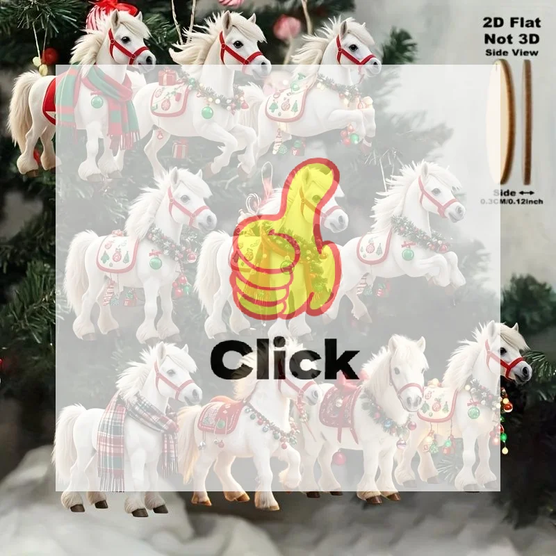 

10/20/30 шт. элегантная белая лошадь 2D деревянные украшения кулон подвесные рождественские елки Декор Рождественская вечеринка лучшие подарки