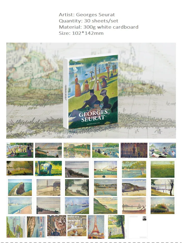 Großhandel in Boxpostkarten, Kunstthema, Gruß, Nachricht, Einladungskarte, Geschenk, Wunschpostkarte, 30-teilig, Retro-Sammlung, Wunschkarte – Detail 27
