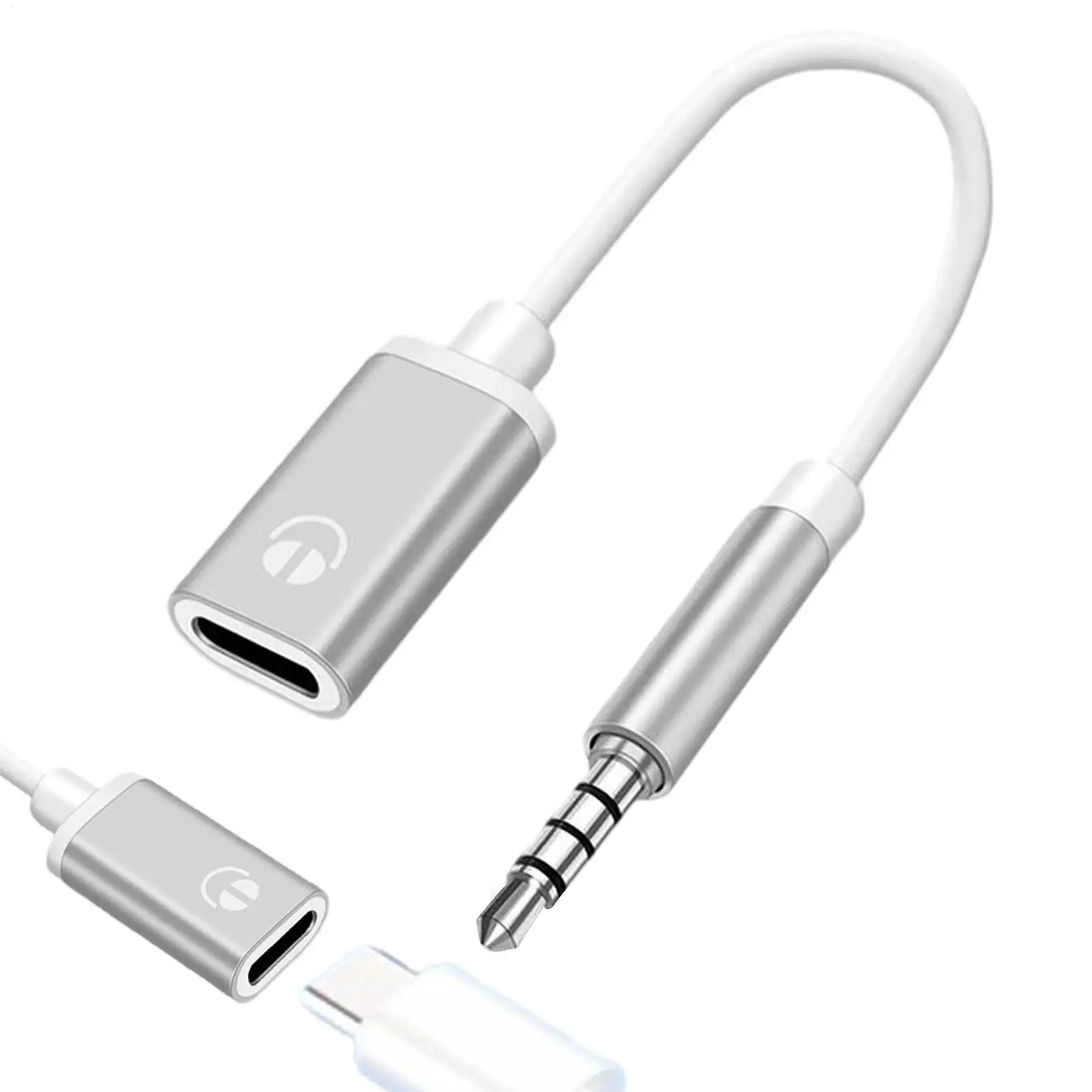 Type C To 3.5mm Headphone Car Stereo Cord Typec Female Flat Head Earphone Type-C Converter Earphone Adapter For Answering Calls