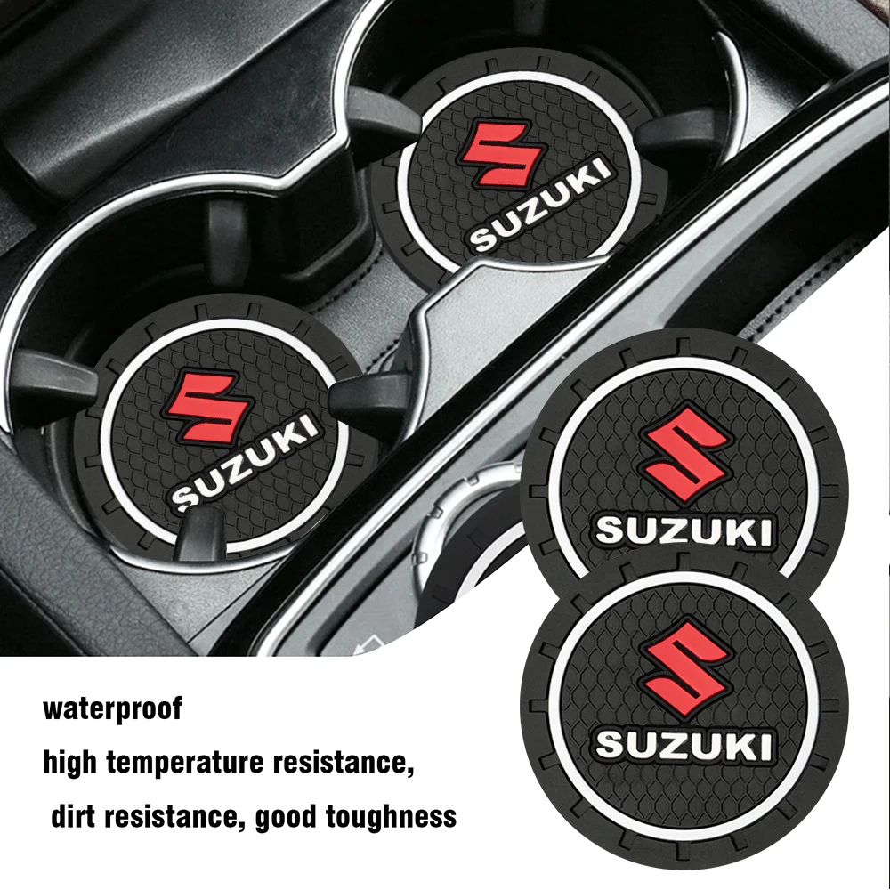 

1/2Pcs Car Water Cup Anti Slip Mat Silicone Heat Resi Coaster For Suzuki Grand Gsr Vitara SX4 Swift Jimny Baleno Ignis Samurai