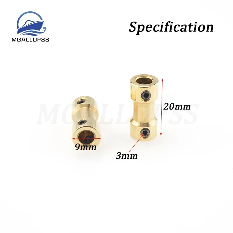 2pcs Drive Shaft Connector Motor Shaft Coupling Copper Coupling with Screw for RC Car Boat and Robot