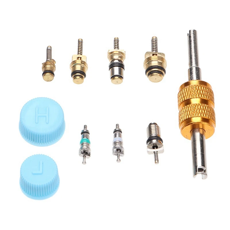 63PCS Boxed Car Air Conditioning Parts Valve Refrigeration Valve Core Household Valve Needle + Valve Cap