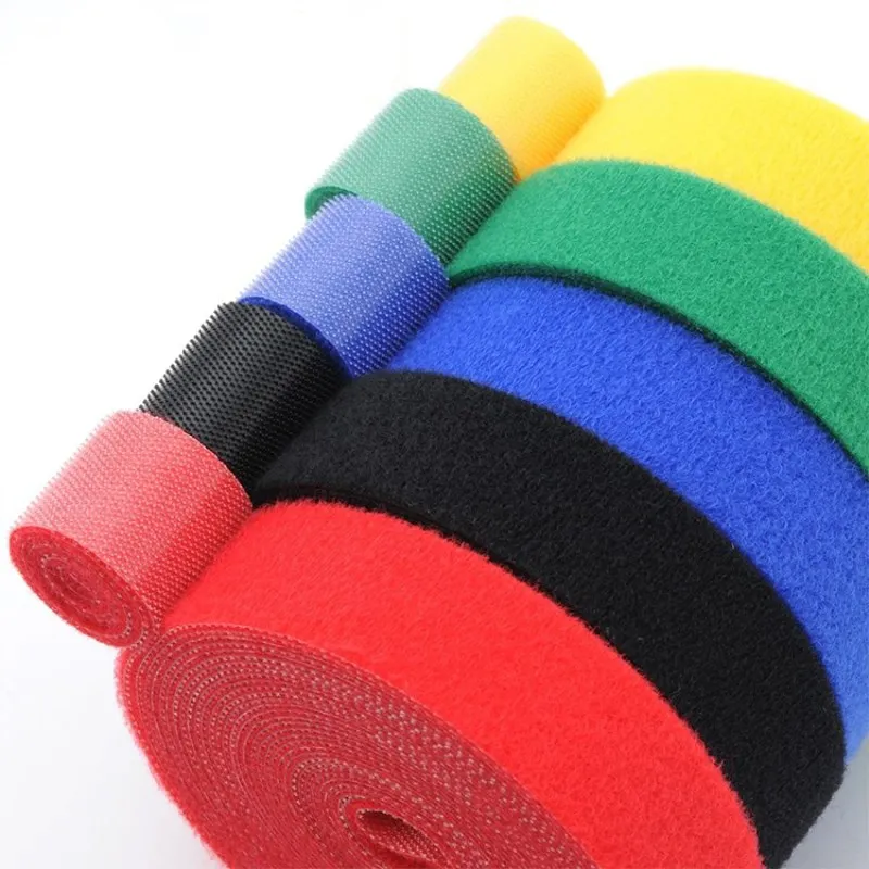 50Meter/Roll Jumbo Vel cro Adhesive Fastener Tape Wrap DIY Reusable Double Side Hook and Loop Cable Tie Wires Management Straps