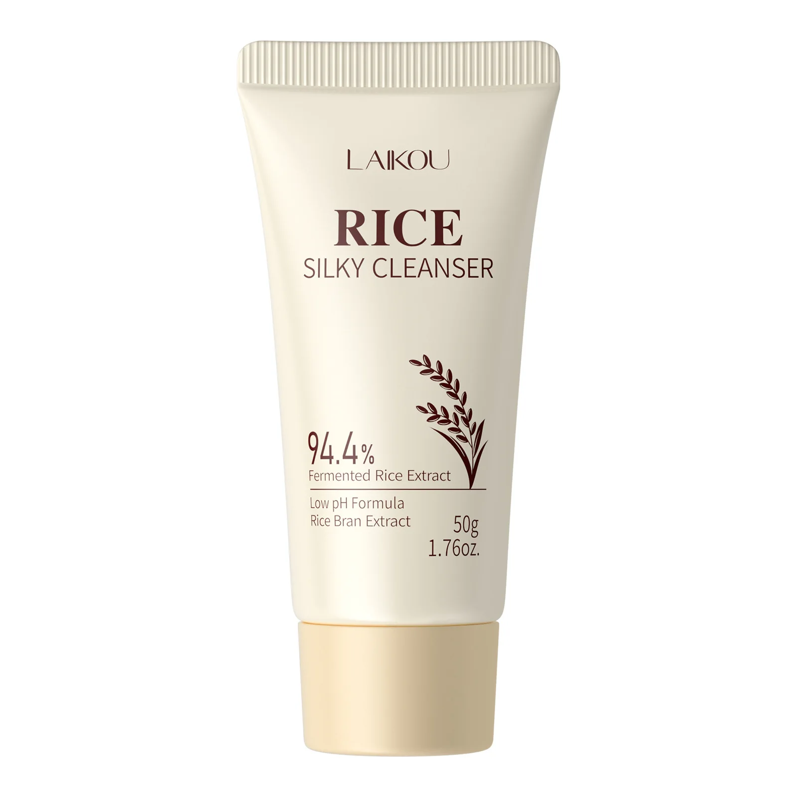 LAIKOU Rice Extract Face Wash 50g, Plant Based Hydrating Facial Cleanser, Moisturizing Deep Pore Daily Wash Travel Size