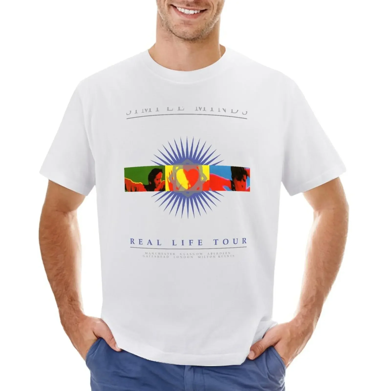 Simple Minds - Real Life Live UK T-shirt summer clothes hippie clothes heavy weight t shirts for men