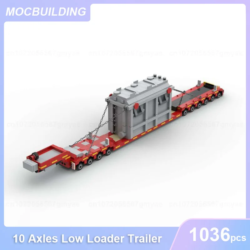 Lowbed Heavy Haulage Trailer Mammoet Model MOC Building Blocks DIY Assemble Bricks Transportation Educational Toys Gifts 513PCS