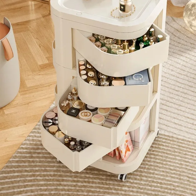 Plastic Rolling Cart Wheels, Modern Storage Trolley Bathroom Kitchen, Rotating Organizer Cosmetics, Multifunctional Snack Rack