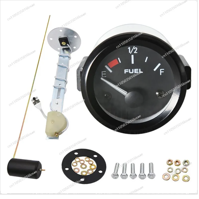 For Factory Car Modification 2 Inch 12V52mm General Oil Meter Black Pointer Oil Level Meter