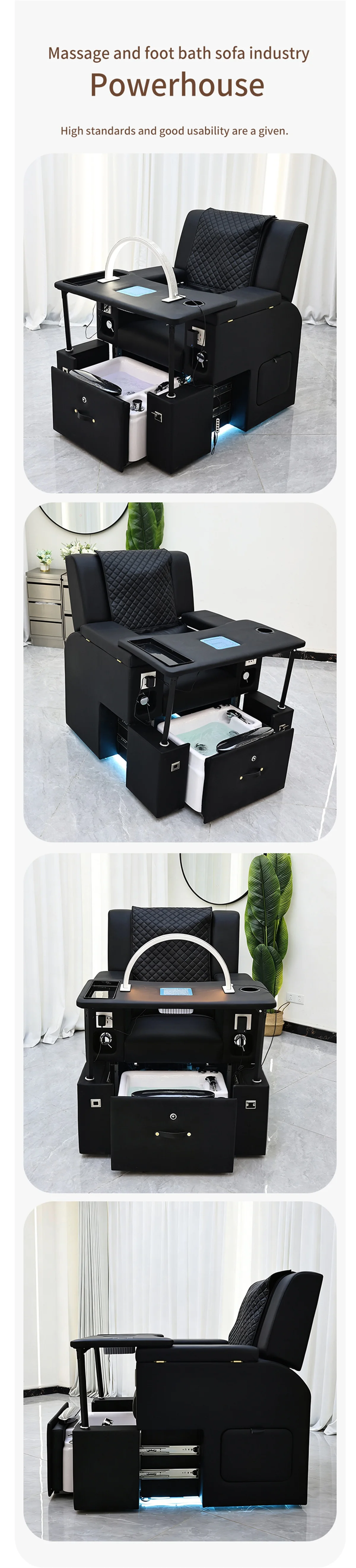 Professioneller Multifunktionaler Pediküre-Massagestuhl, Komfortabel & Langlebig, All-in-One Fußbad für Nagelstudios & Beauty-SPA – Detail 11