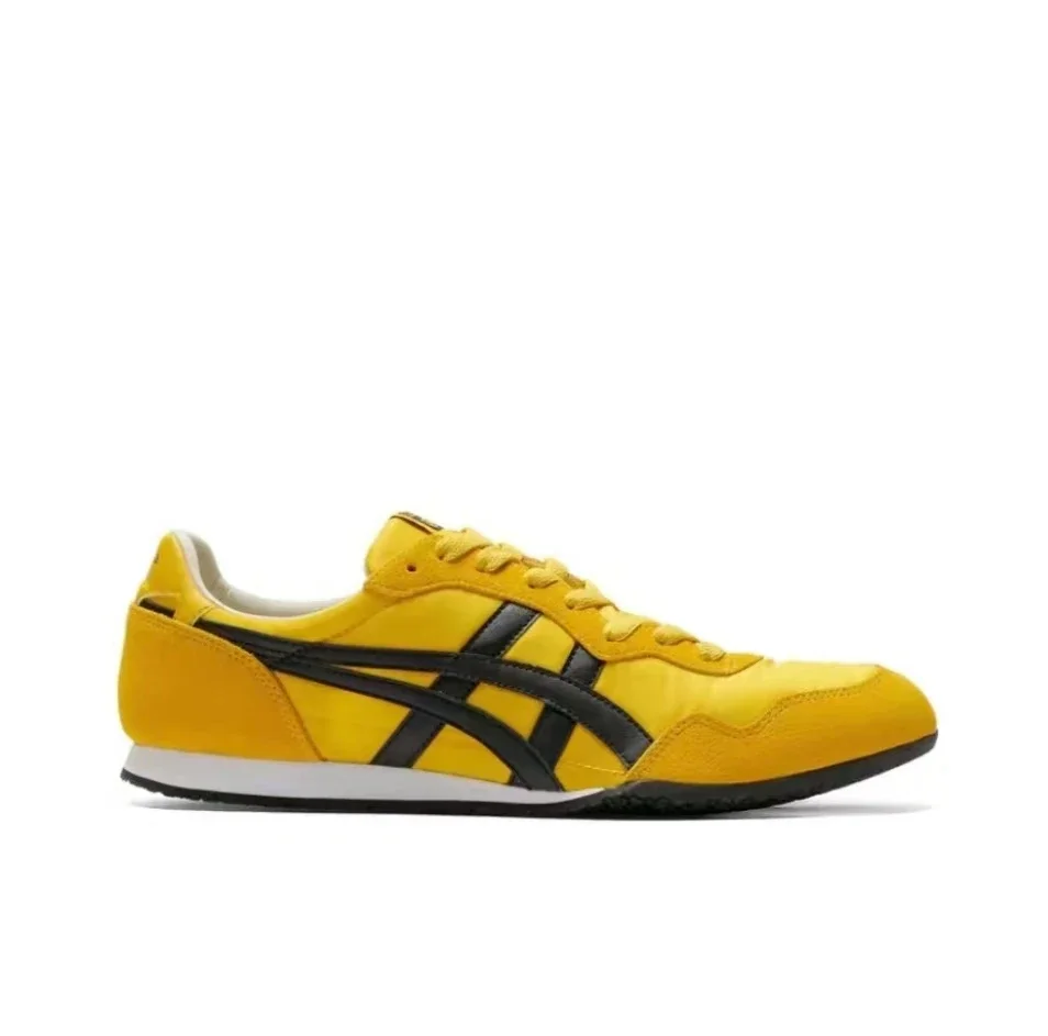 Onitsuka Tiger Serrano Leather Sports Round Toe Lace-up Wear-resistant Lightweight Low-top Sneakers for Men and Women