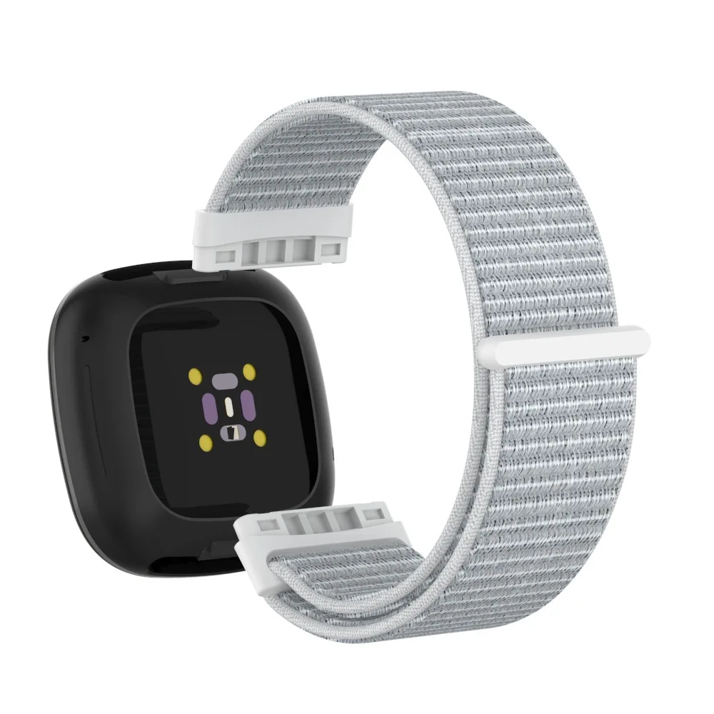 حزام حلقة من النايلون لـ Fitbit Versa 4/Versa 3 حزام سوار قابل للتنفس Correa لـ Fitbit Sense 2/Sense ملحقات حزام الساعات الرياضية