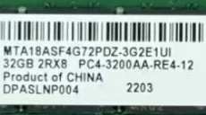 

For 32G 1RX4 PC4-3200AA ECC REG MTA18ASF4G72PDZ-3G2E1UI