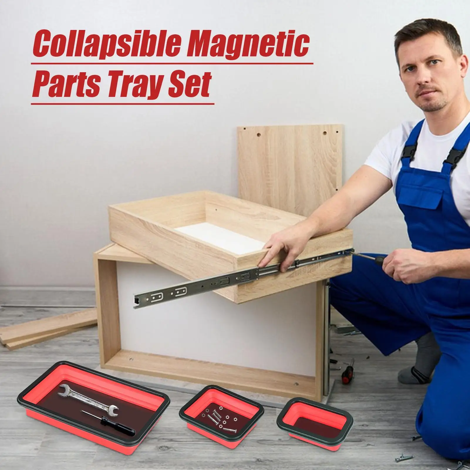 

3 шт. магнитный лоток, магнитные лотки для хранения деталей для механика, складной органайзер для сортировки инструментов для гаек, винтов, управления