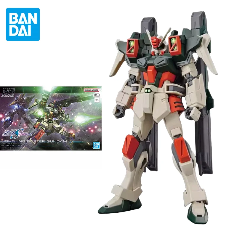 Bandai Original GUNDAM Anime Action Figure HG 1/144 LIGHTNING BUSTER GUNDAM Assembly Model Toys Ornaments Gifts for Children