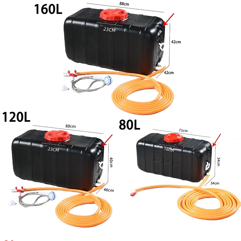 

RV Luggage Racks Thickened Drying Bucket Black BathTank Solar Hot water box Summer Water Tank Household Water Storage Outdoors