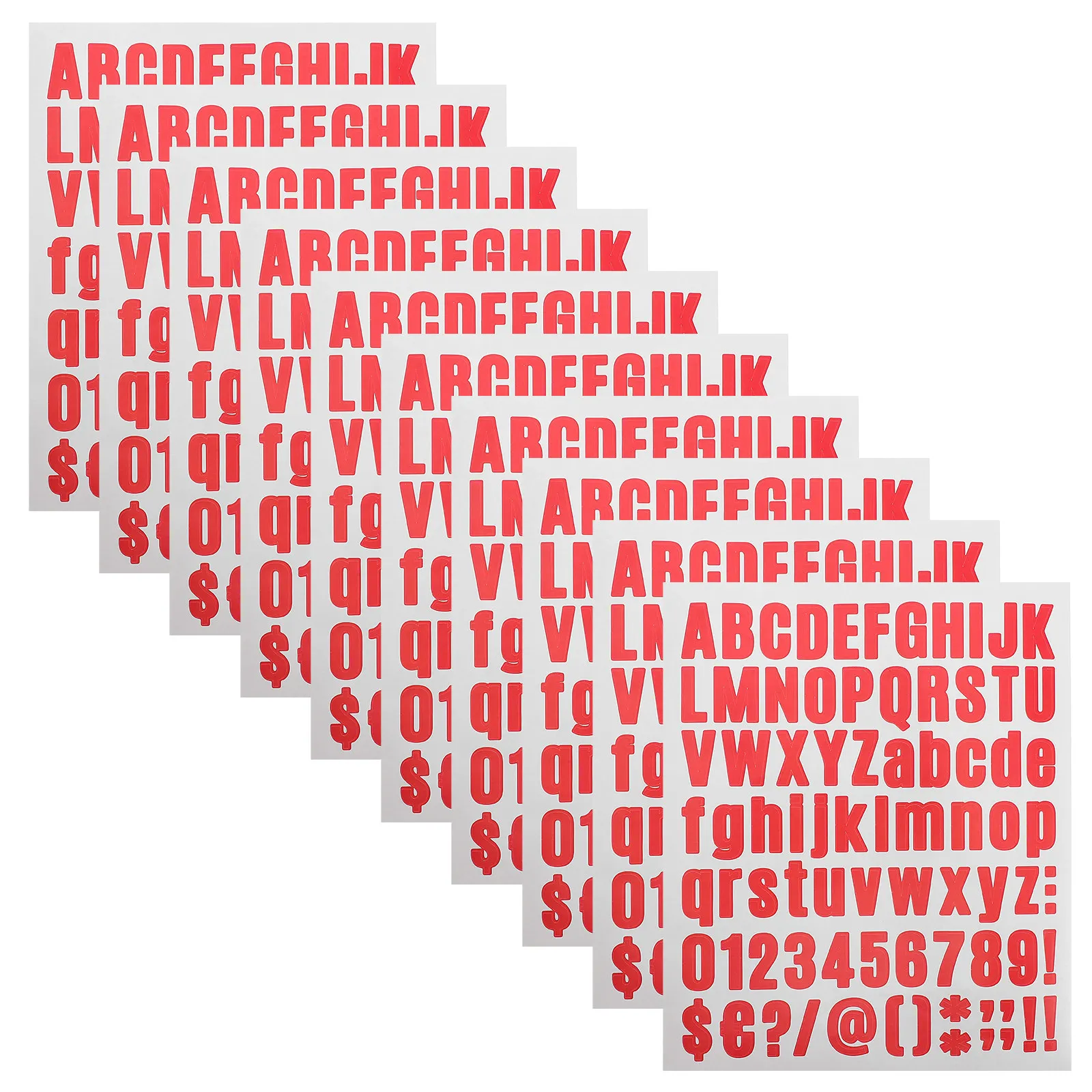 

10Pcs Alphabet Number Stickers DIY Red Vinyl Adhesive Letters for Mailbox Door Window Cars Waterproof Number Decals