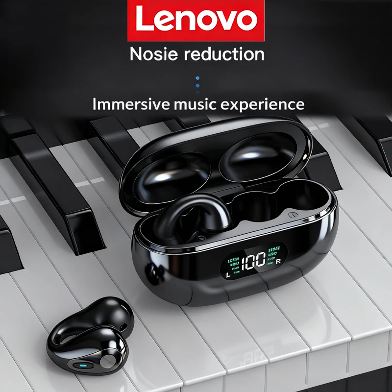 سماعات بلوتوث لاسلكية بخاصية إلغاء الضوضاء من Lenovo مع سعة بطارية عالية وعمر بطارية طويل، دون دخول الأذن #1