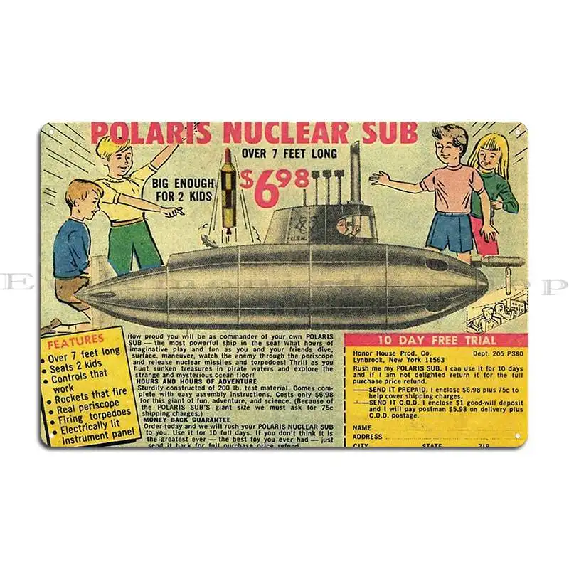 Polaris Nuclear Submarine Metal Sign Wall Cave Wall Pub Personalized Party Club Kitchen Tin Sign Poster