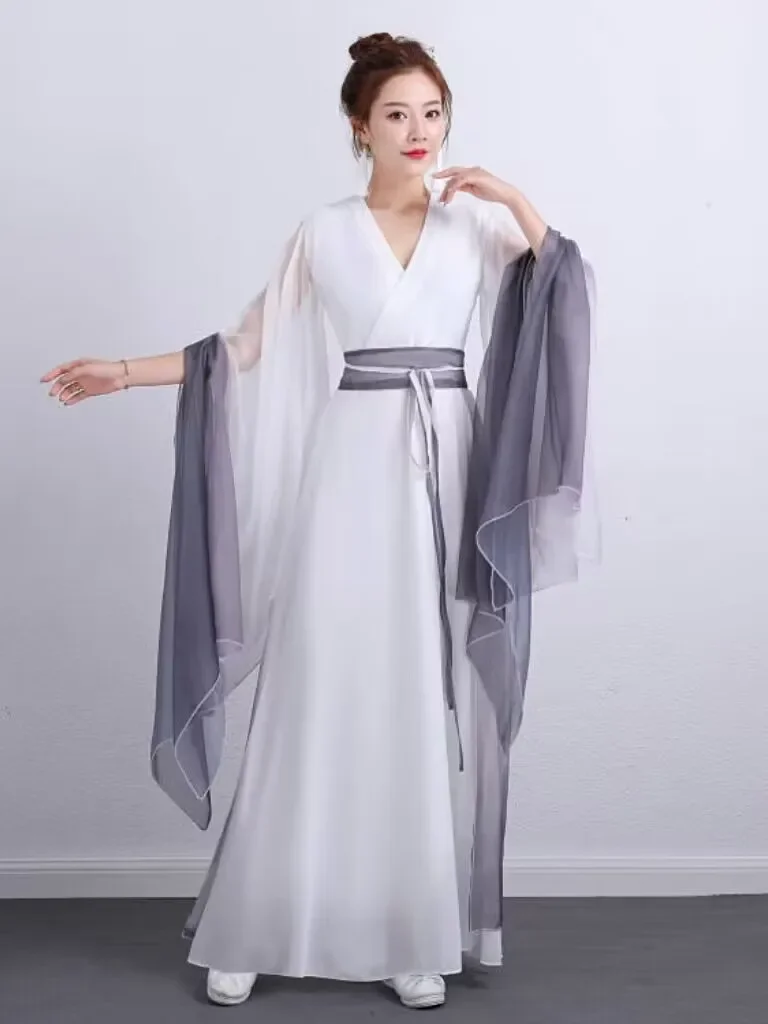 زي الإناث الكبار التدرج ملابس رقص أنيقة النمط الصيني الموسيقى الشعبية أداء الرقص الكلاسيكي زي