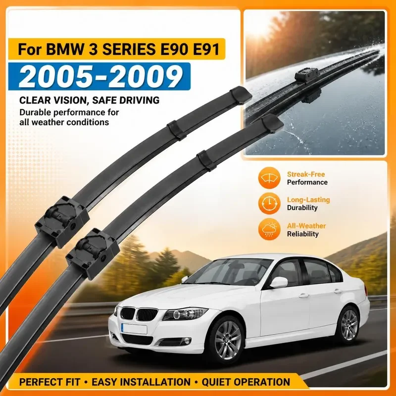 For BMW 3 Series E90 E91 323i 325i 328i 335i 328xi 2005-2009 Front Windshield Wiper Blades RHD LHD Auto Accessories