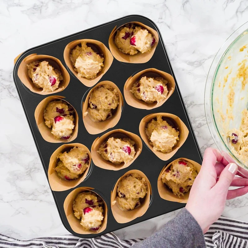 3 Pack Nonstick Muffin Pan Carbon Steel Cupcake Pan Muffin Tin Easy To Clean Muffin Tray Bakeware 6/12/24 Cup