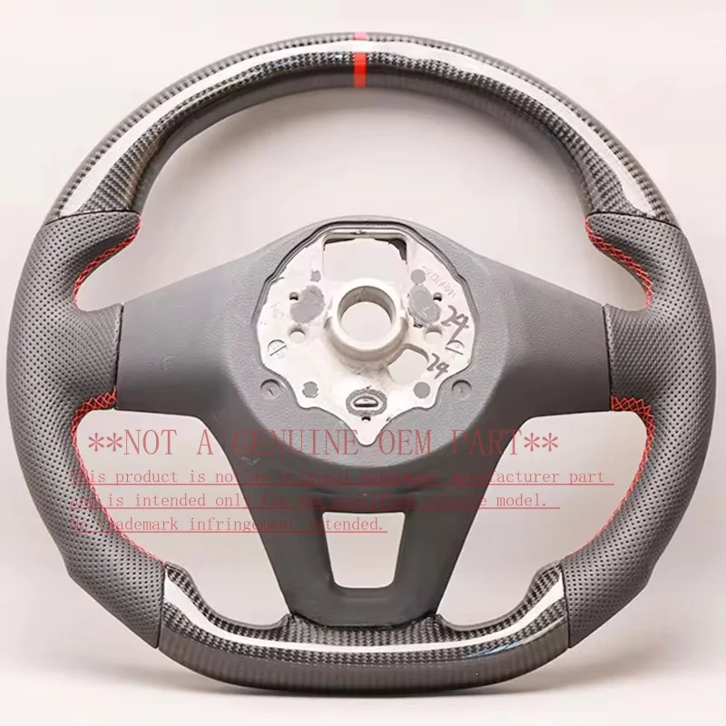 For Volkswagen Carbon Fiber Half Perforated Steering Wheel Horn Cover No Heating Function  Golf 8 MK8 GTI Rline