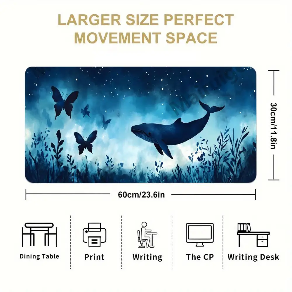 Whale Dream Mouse Pad Large Computer Office Game Table Mats XXL Rubber Anti-slip Gaming Keyboard Mousepads Long Desk Pads